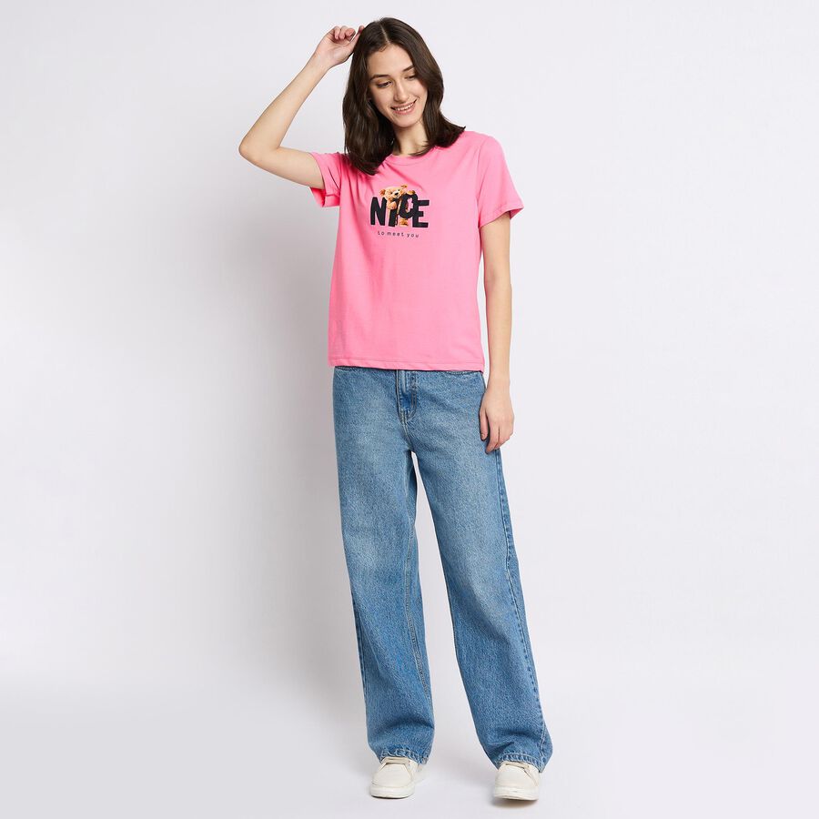 Ladies' Round Neck T-Shirt , Pink, large image number null