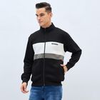 Men's Jet Black High Neck Casual Sweatshirt, काला, small image number null