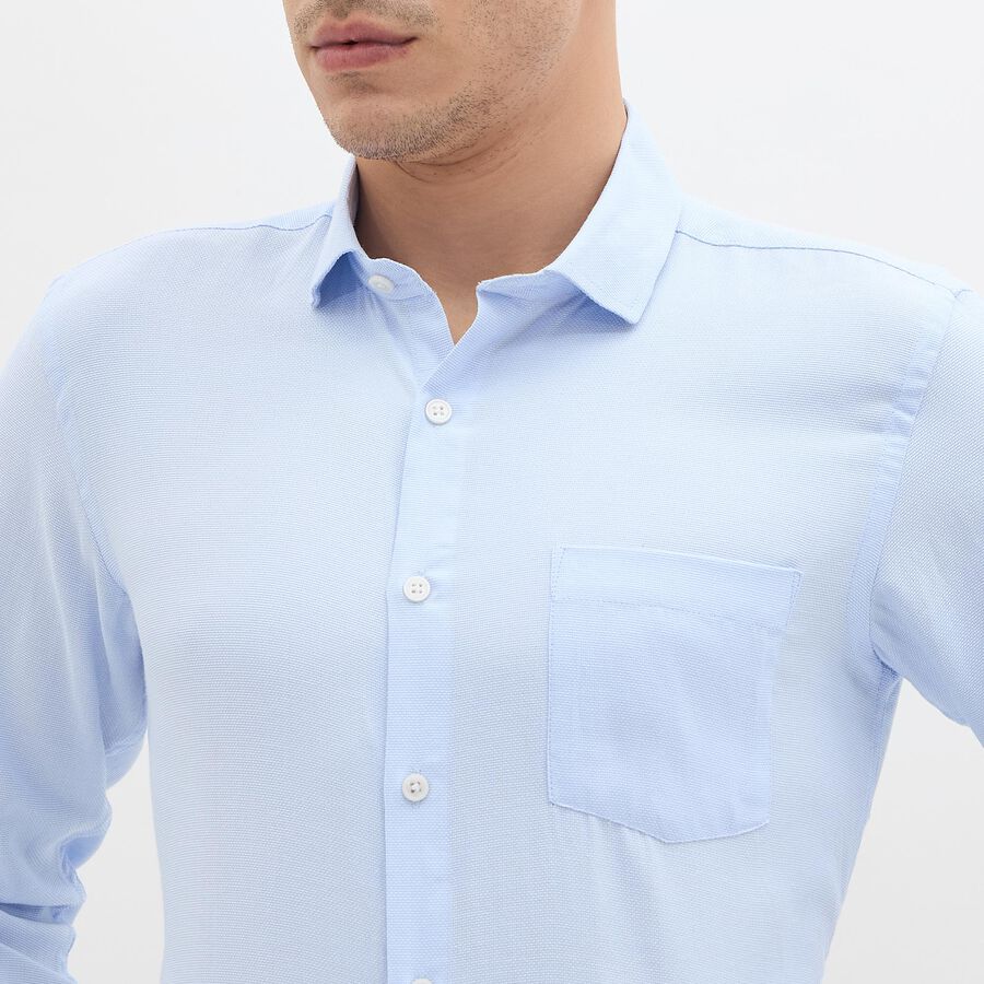 Men's Light Blue Classic Formal Shirt, हल्का नीला, large