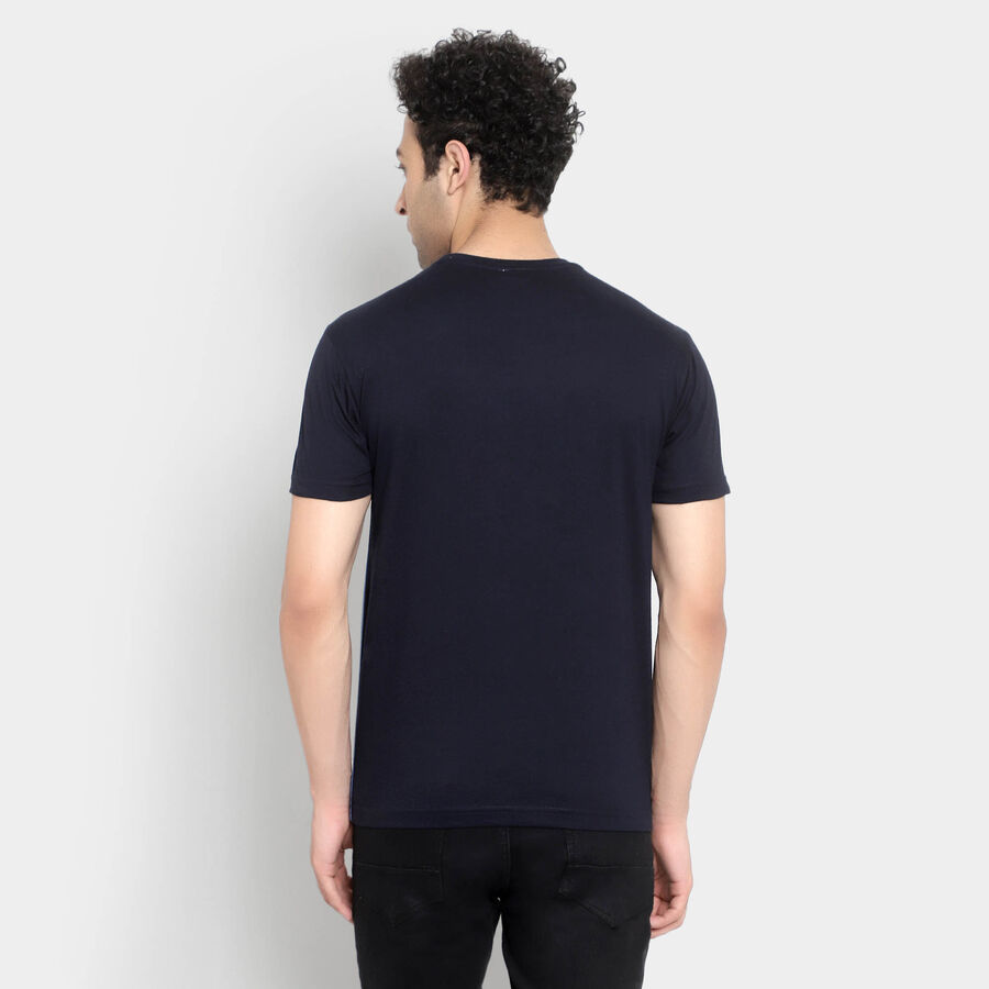 Round Neck T-Shirt, Navy Blue, large image number null