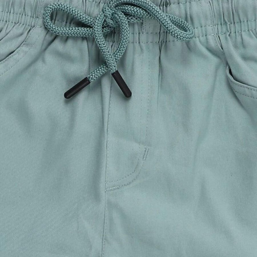 Boys Light Sage Green Elastic Waist Cotton Jogger Trousers, Light Green, large