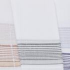Men's White Striped Pack of 3 Handkerchief, सफ़ेद, small