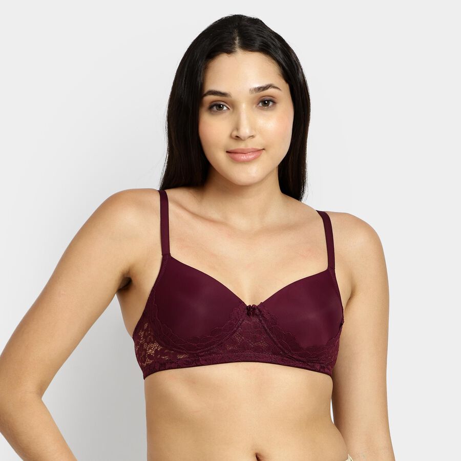 Ladies' Padded Bra, Wine, large image number null