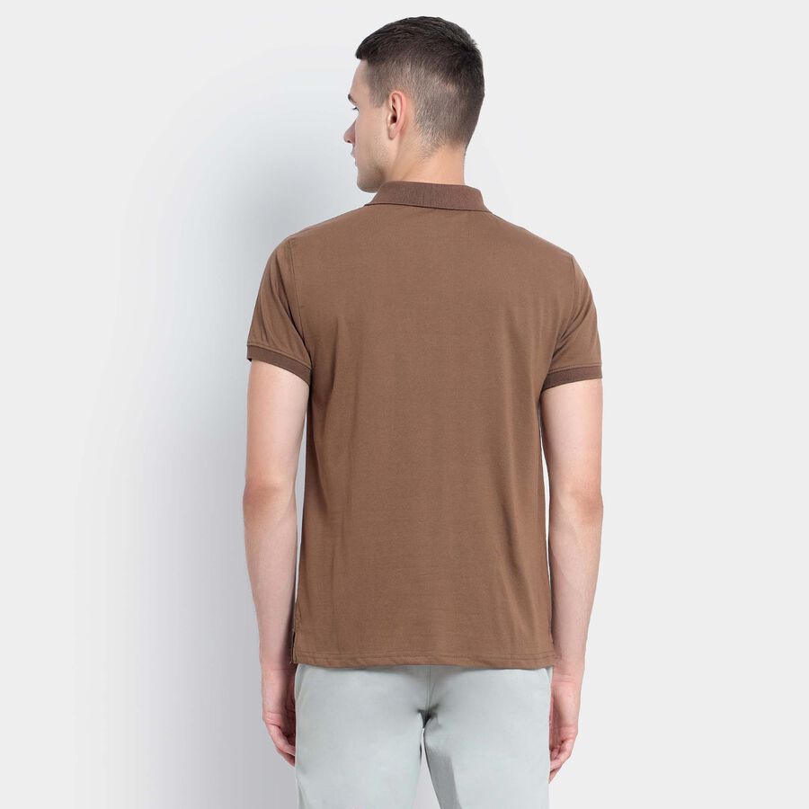 Cut & Sew Polo Shirt, Brown, large image number null