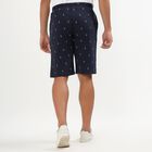Men's Dark Navy Blue Relaxed Fit Anchor Printed Jamaican Shorts, Navy Blue, small image number null