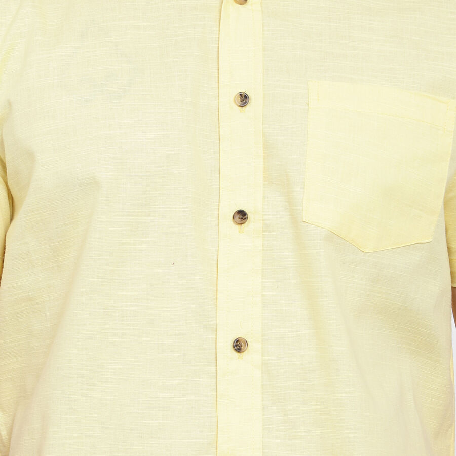 Cotton Solid Casual Shirt, Yellow, large image number null