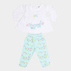 Infants Cotton Round Neck Hipster Set, Aqua, small image number null