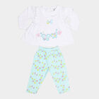 Infants Cotton Round Neck Hipster Set, Aqua, small image number null