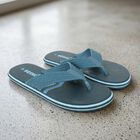 Men's Blue Slip-On Flip-Flops, नीला, small
