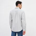 Men's Light Grey Cotton Button Down Slim Fit Casual Shirt, हल्का ग्रे, small image number null
