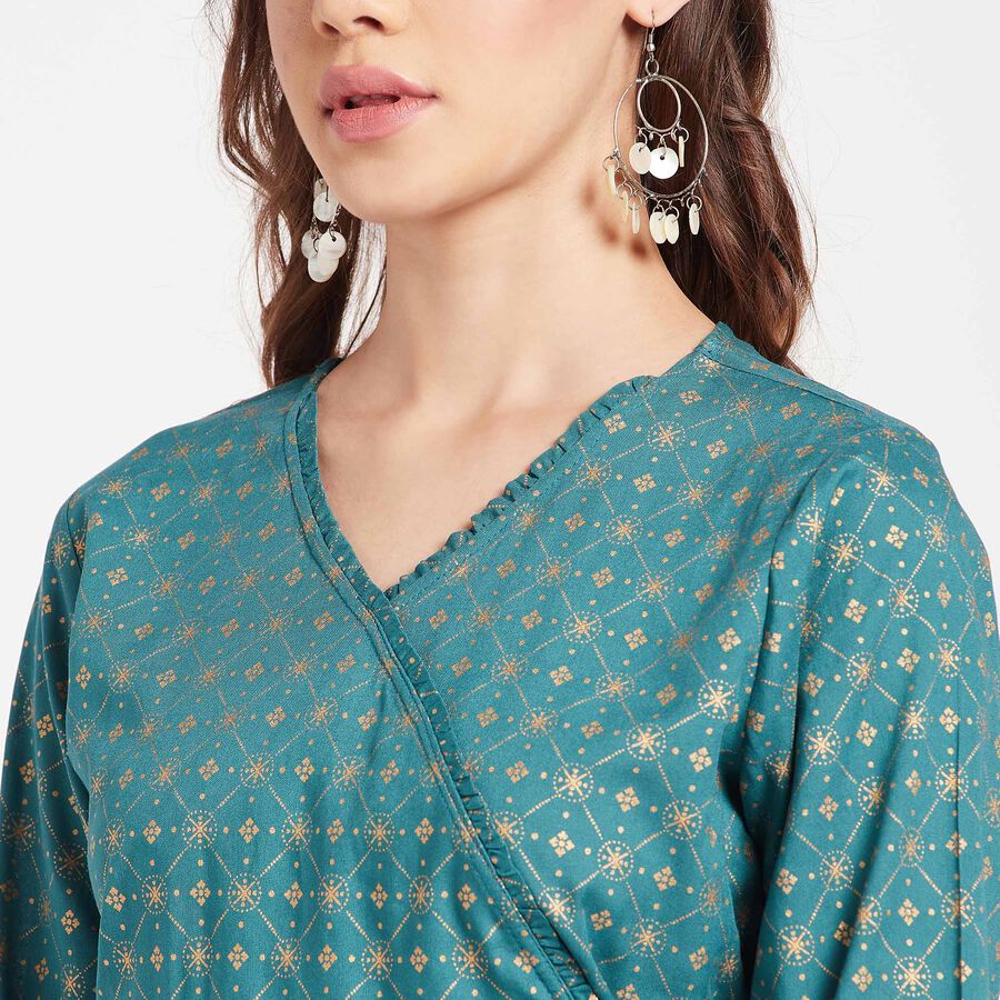 All Over Print Kurti, गहरा हरा, large image number null