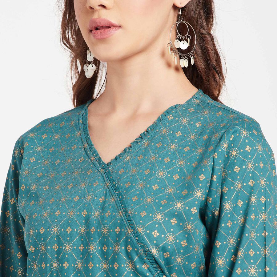 All Over Print Kurti, Dark Green, large image number null