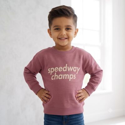 Boys' Pink Crew Neck Pullover Sweatshirt