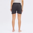 Ladies' Charcoal Black Elastic Waist Basic Shorts, Charcoal, small image number null