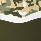 Infants' Olive Green 100% Cotton Round Neck Camouflage Printed Baba Suit, ओलिव, small