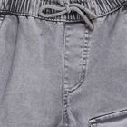 Boys Light Grey Regular Fit Printed Elastic Waist Bermuda Shorts, Light Grey, small