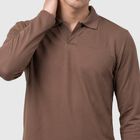 Men's Brown Polo Neck Polo T-Shirt, भूरा, small