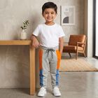 Boys Ecru Melange Jogger Graphic Pyjama, Ecru Melange, small
