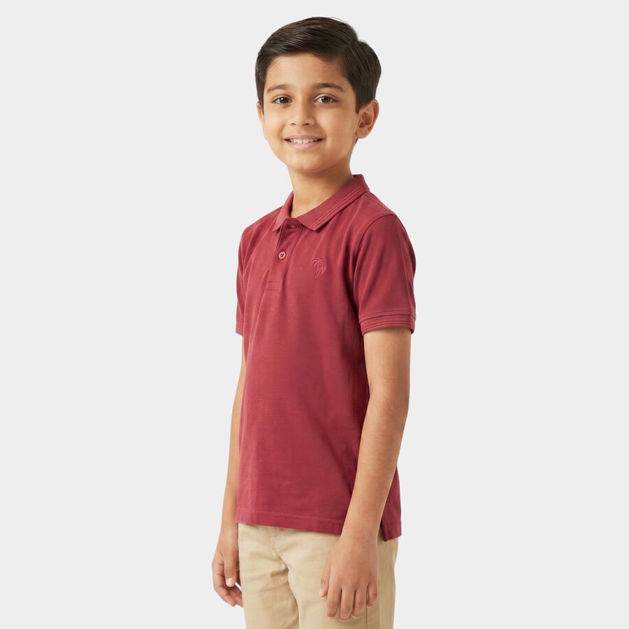 Boys Pink Polo Neck Polo Boys T-Shirt, गुलाबी, large