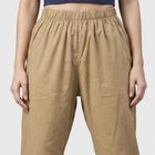 Women's Beige Regular Fit Palazzos, Beige, small