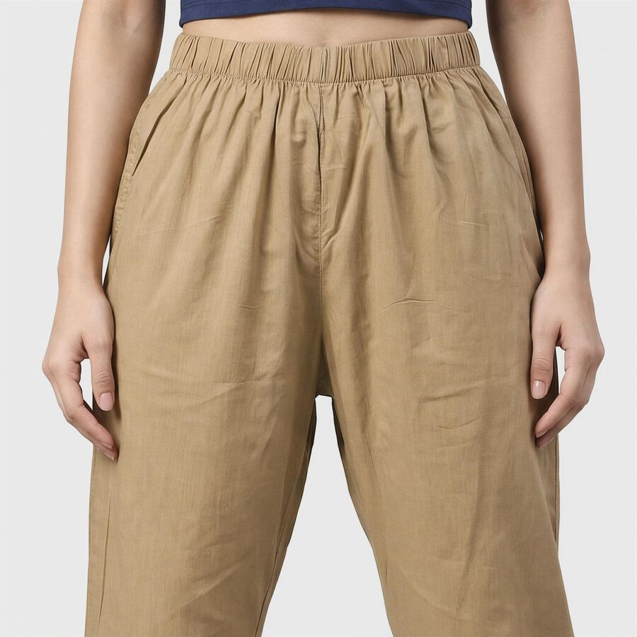 Women's Beige Regular Fit Palazzos, Beige, large