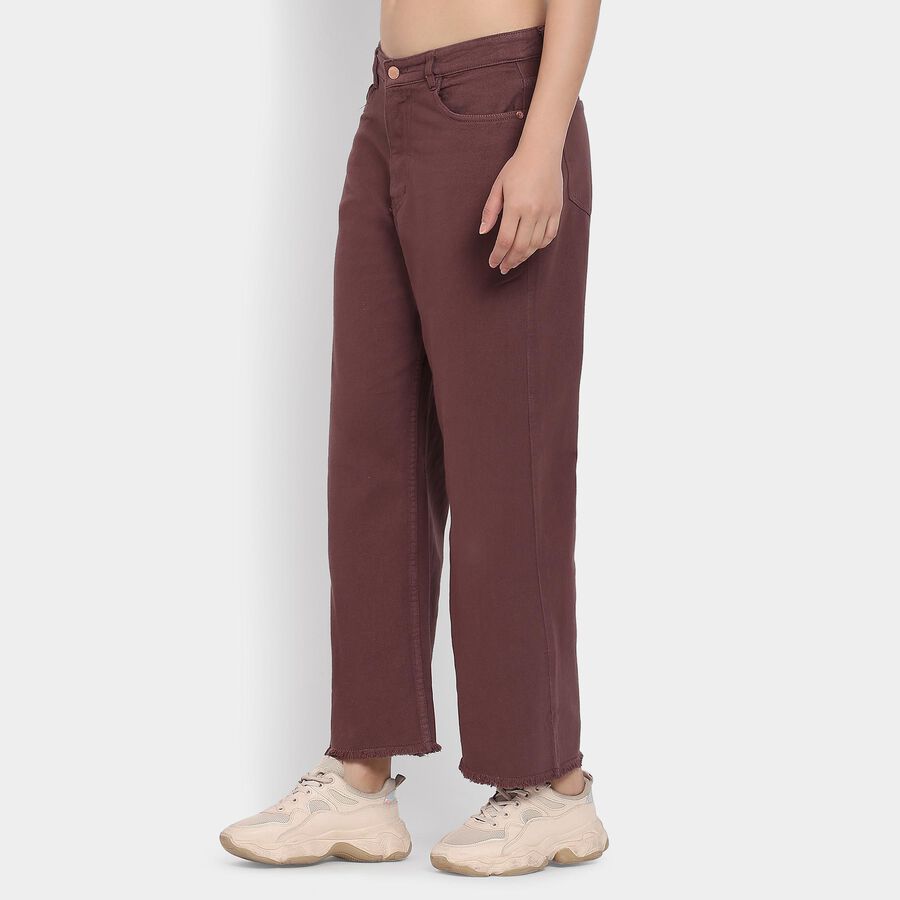 Ladies' 100% Cotton Jeans, मरून, large image number null