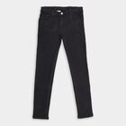 Girl's Basic Slim Black Jeans, Black, small image number null