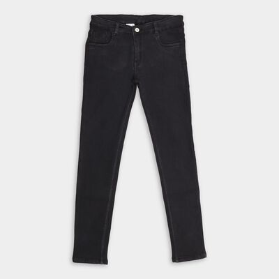 Girl's Basic Slim Black Jeans