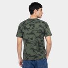 Men's Olive Green Round Neck Regular T-Shirt, हल्का हरा, small