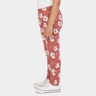 Girls Pink Regular Fit Floral Printed Pyjama, Light Pink, small