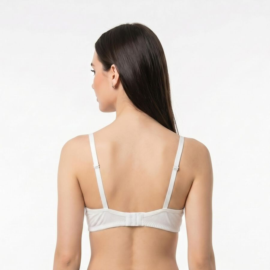 Women's White Regular T-Shirt Bra, White, large