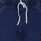 Boys' Blue Cargo Fit Printed Jeans, Dark Blue, small