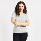 Round Neck T-Shirt, Melange Light Grey, small image number null
