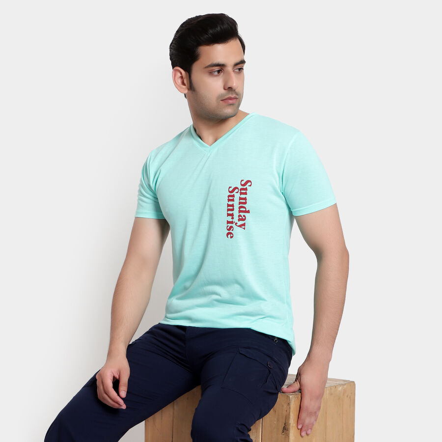 V Neck T-Shirt, Light Green, large image number null