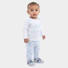 Infants' Light Blue 100% Cotton Round Neck Striped Baba Suit, Light Blue, small