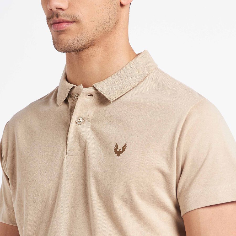 Solid Polo Shirt, Beige, large image number null