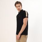 Men's Jet Black Polo Collar Casual T-Shirt, Black, small