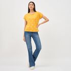 Women's Mustard Yellow Round Neck Printed T-Shirt, Mustard, small image number null