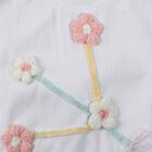 Girls White Round Neck Casual T-Shirt, White, small