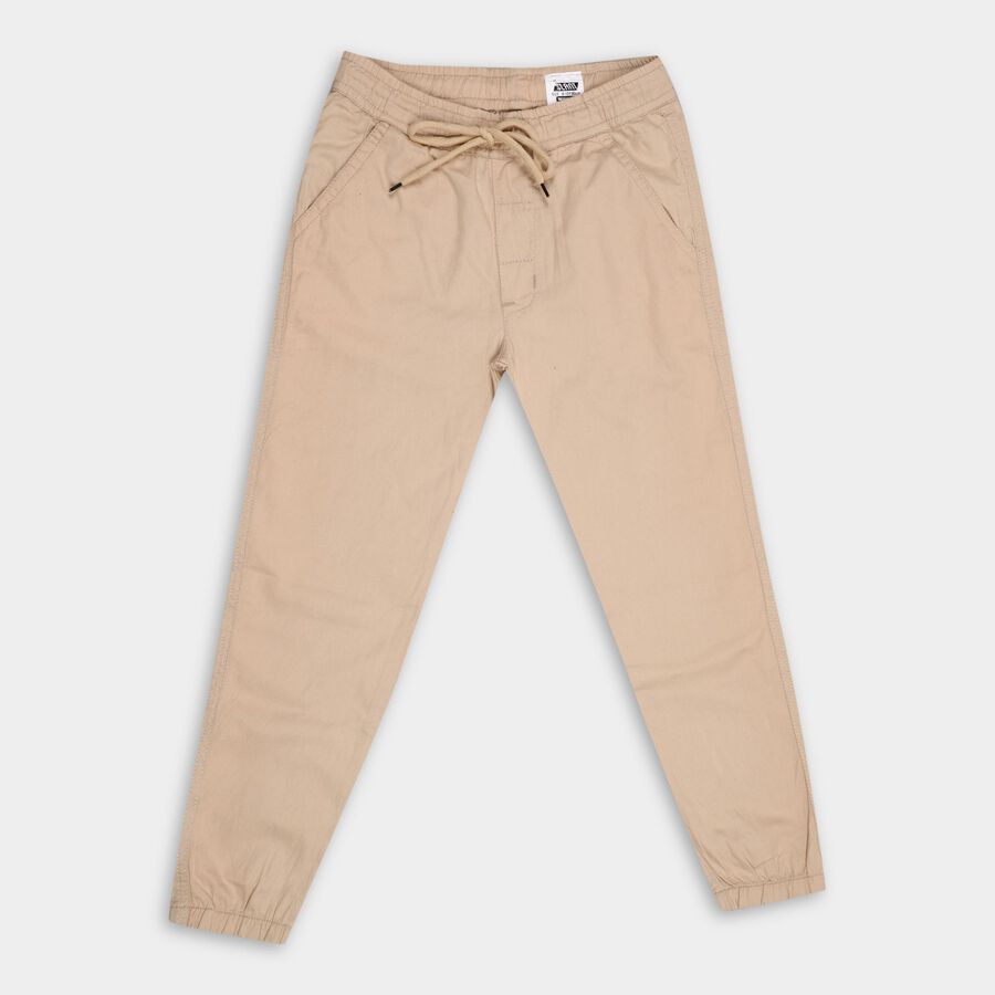 Boy's 100% Cotton Trousers , Beige, large image number null