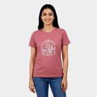 Ladies' Round Neck T-Shirt, गुलाबी, small