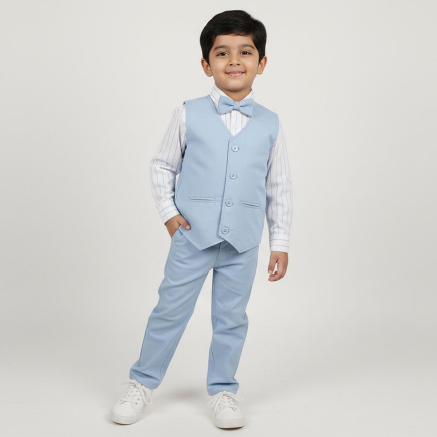 Boys' 100% Cotton Casual Shirt, Light Blue, large image number null