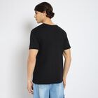 Men's 100% Cotton Round Neck Half Sleeves T-Shirt , Black, small