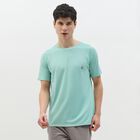 Men's Light Aqua Green Crew Neck Athleisure T-Shirt, Aqua, small