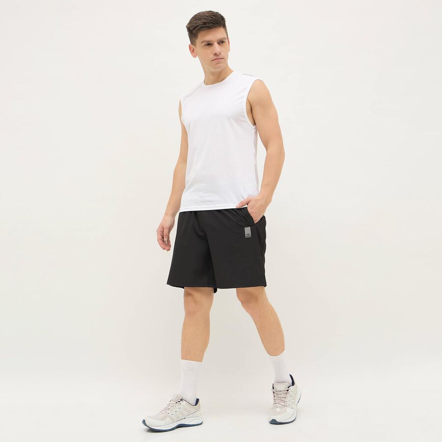 Men's Jet Black Regular Fit Bermuda Shorts, Black, large