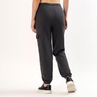 Women's Charcoal Black Cargo Fit Cuffed Track Pants, Dark Grey, small image number null