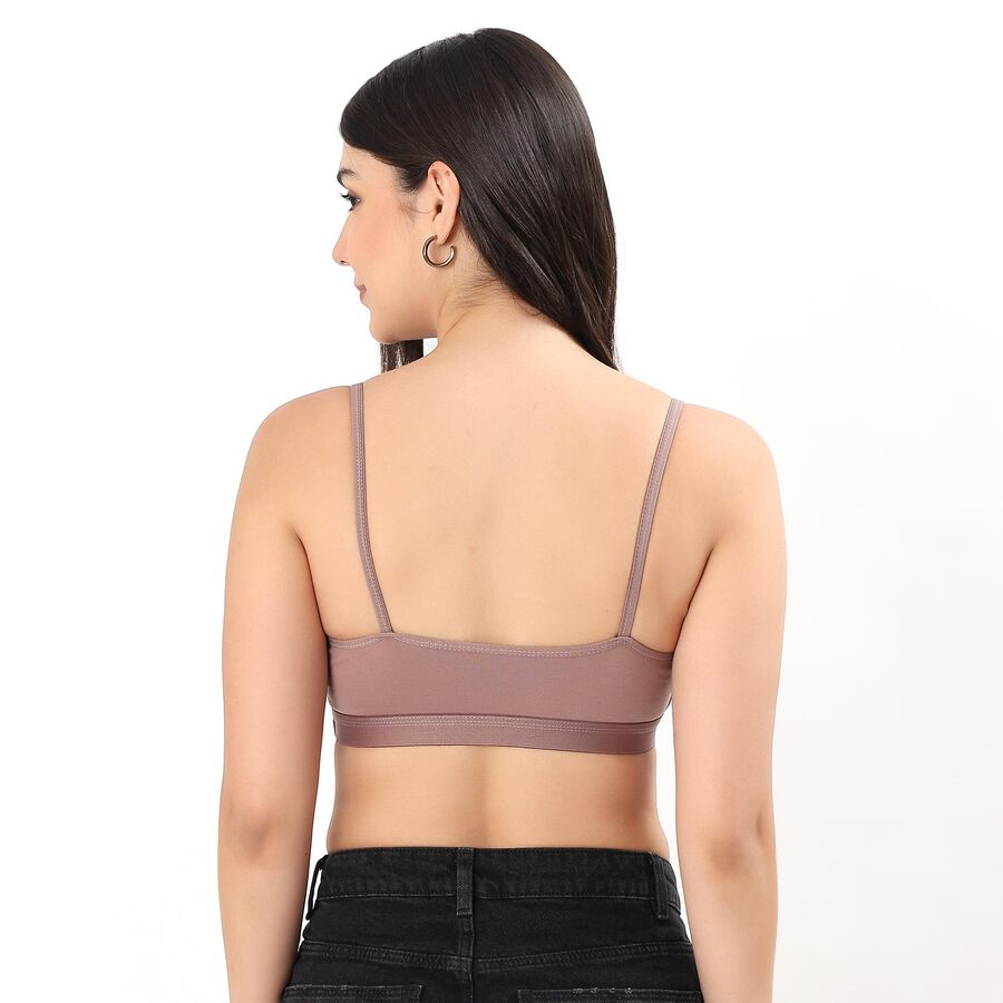 Women's Muted Mauve Cotton Wireless Bra, Brown, large image number null