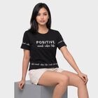 Women's Black Round Neck Regular T-Shirt, Black, small