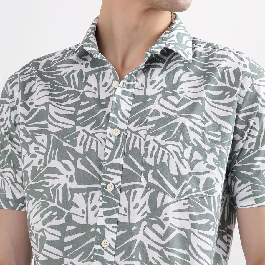 Men's 100% Cotton Casual Shirt, Light Green, large image number null