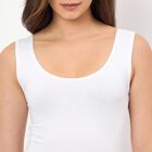 Women's White V-Neck Minimalist Slip, सफ़ेद, small